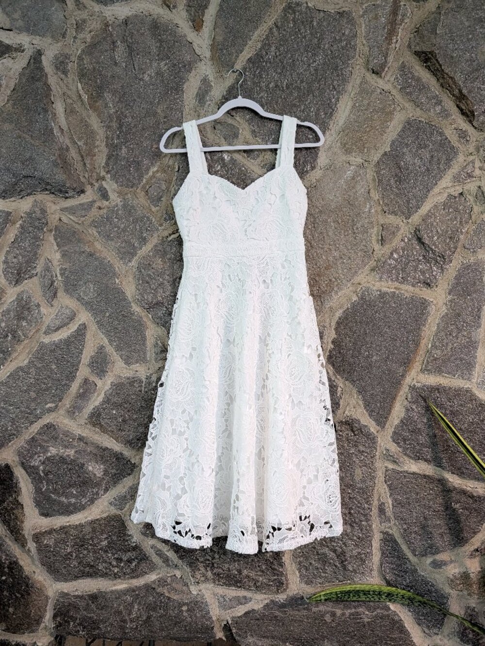 White Lace A-Line Dress
